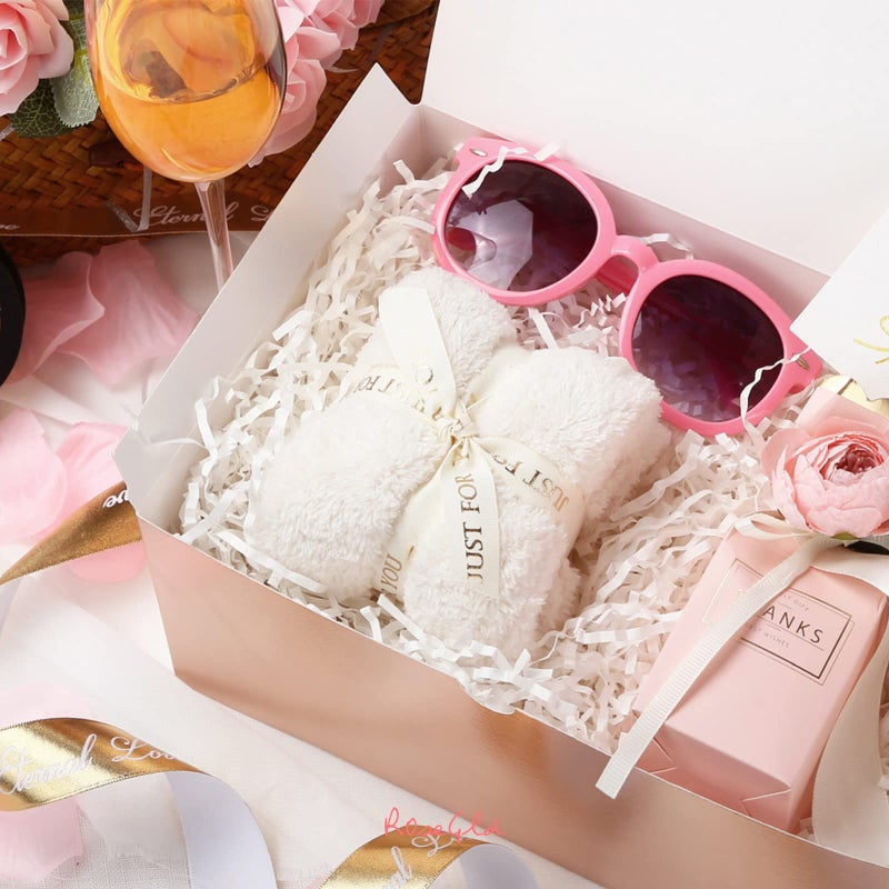 ROSEGLD 12 Large Gift Boxes with Lids 14.5x9.5x2 Inches, Rose Gold Gift Wrap Boxes (Glossy Rose Gold with Grain Texture) for Clothes, Apparel - Image 2